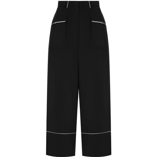 A.M.G. pantaloni pigiama con profili a contrasto - nero