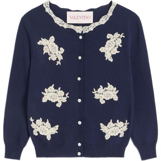 Valentino Garavani cardigan con ricamo - blu