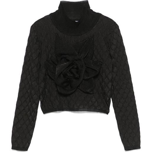 Balmain Kids maglione con applicazione a fiori - nero