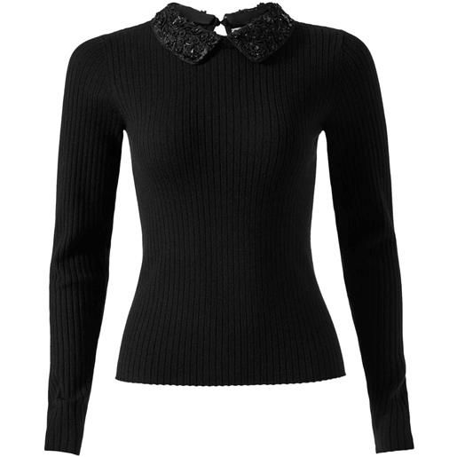 Carolina Herrera top a maglia con ricamo - nero