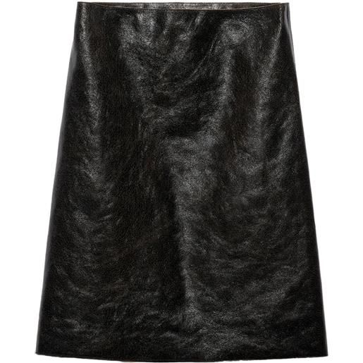 Prada gonna midi con effetto craquelé - nero