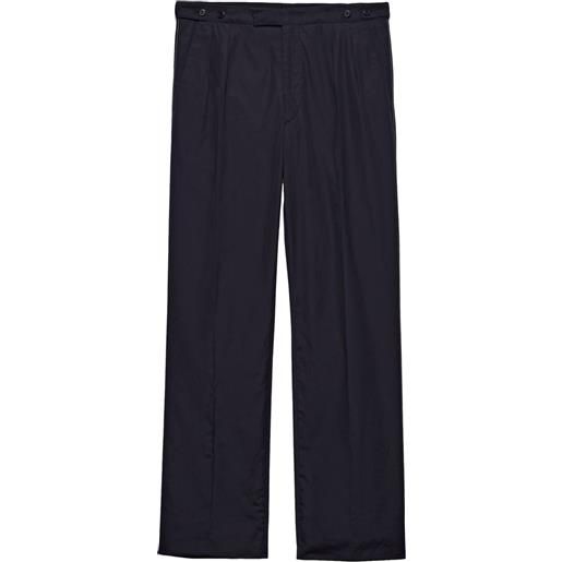 Prada pantaloni in cotone a gamba ampia - blu
