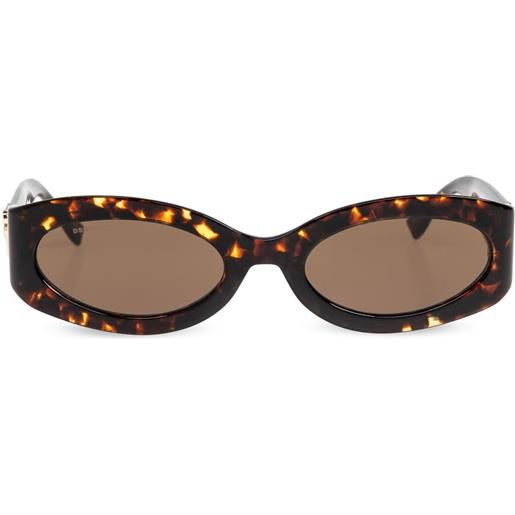DSQUARED2 EYEWEAR occhiali da sole ovali con effetto tartarugato - marrone