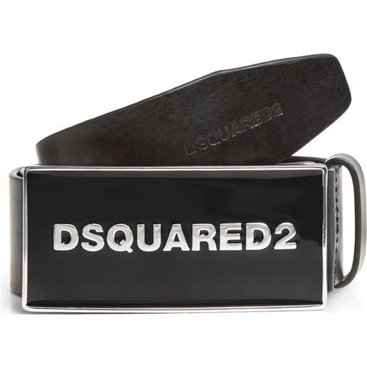 DSQUARED2 cintura con placca logo - nero