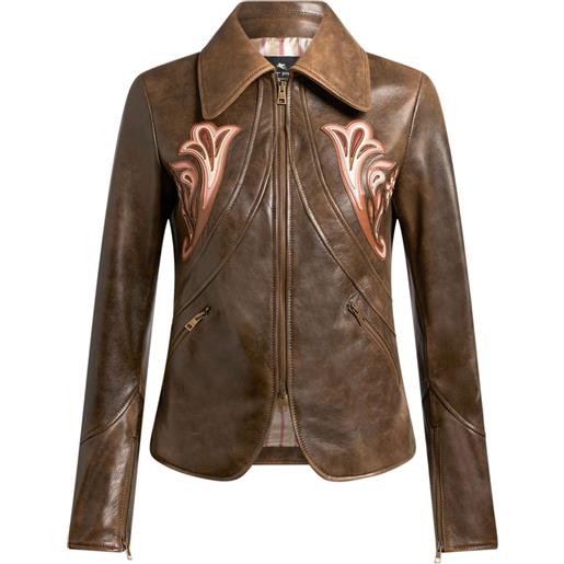 ETRO blazer in pelle - marrone