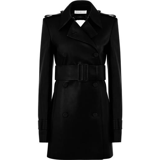 Nina Ricci trench halter in pelle - nero
