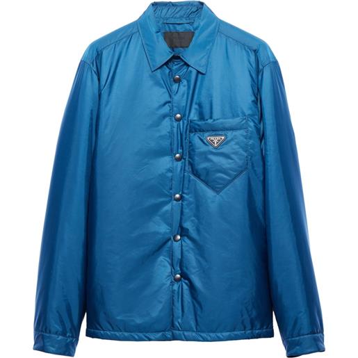 Prada polo con logo a triangolo - blu