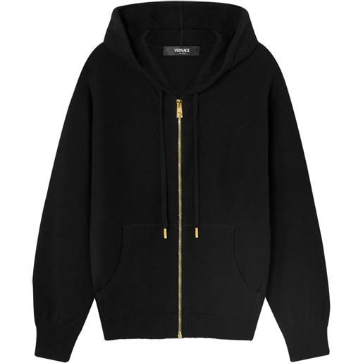 Versace felpa medusa con zip e cappuccio - nero