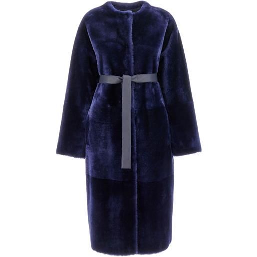 Blancha cappotto reversibile in shearling - blu