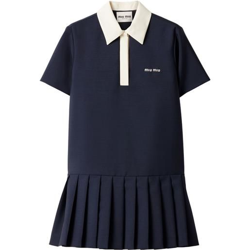 Miu Miu abito midi plissettato - blu