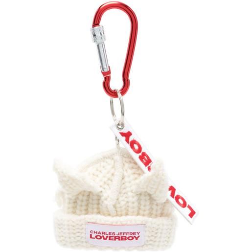 Charles Jeffrey Loverboy portachiavi chunky ears beanie - bianco
