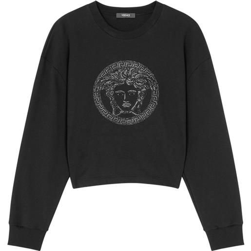 Versace felpa con decorazione medusa - nero