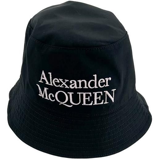 Alexander McQueen cappello bucket con ricamo - nero