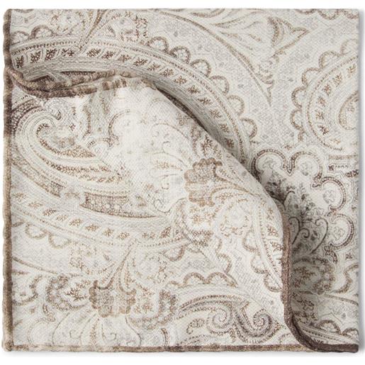 Brunello Cucinelli fazzoletto da taschino con stampa - toni neutri