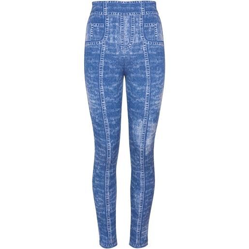 Balmain leggings con effetto jacquard - blu