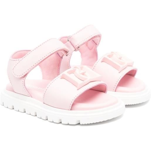 DSQUARED2 KIDS sandali con placca logo - rosa