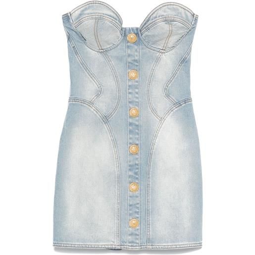 Balmain abito corto denim - blu