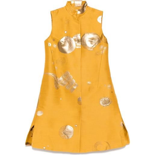 SHIATZY CHEN gilet sense of ink collection in jacquard - giallo
