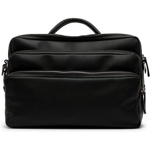 Marsèll borsone tripartella in pelle - nero