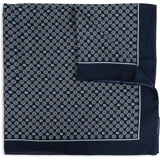 Dolce & Gabbana foulard in seta a fiori - blu