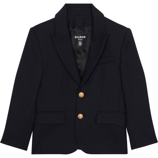 Balmain Kids blazer in misto lana - blu