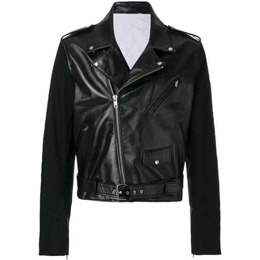 Calvin Klein giacca biker in pelle - nero