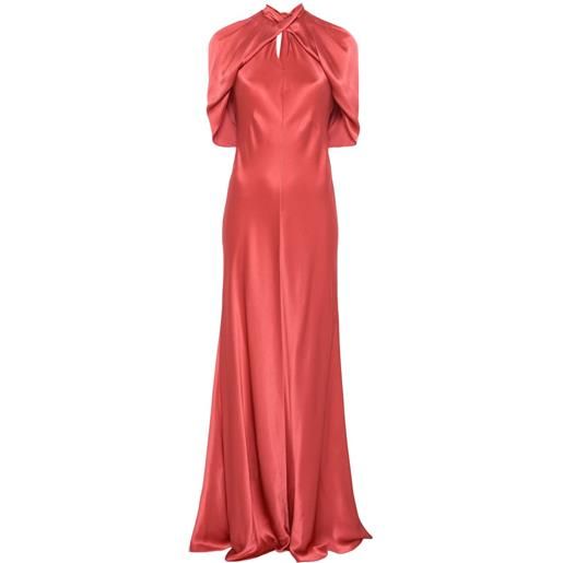 Alberta Ferretti abito lungo drappeggiato - rosa