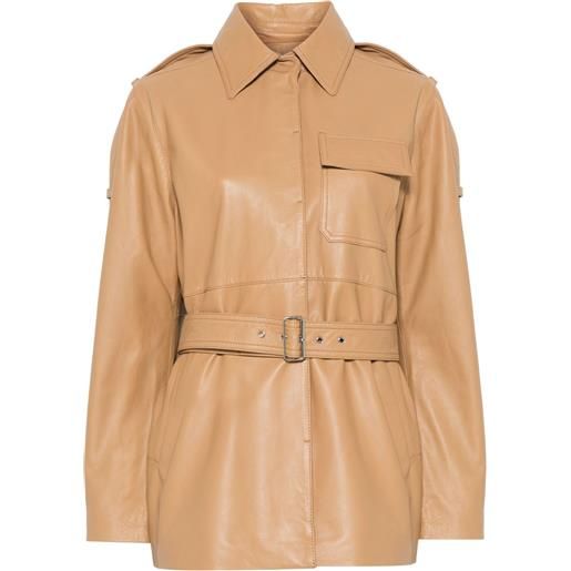 Victoria Beckham giacca in pelle - marrone