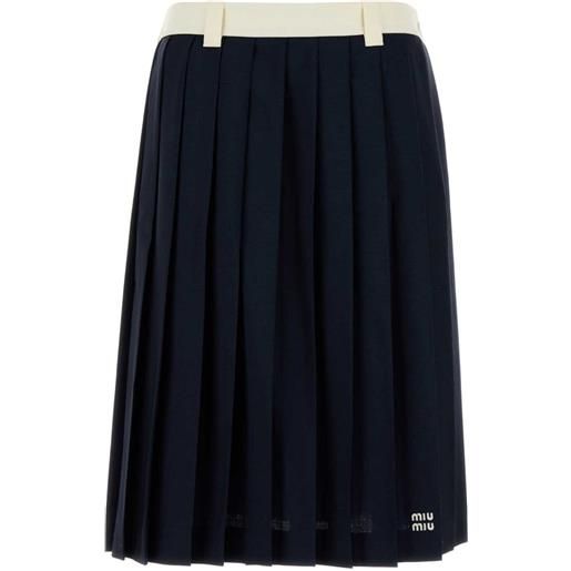 Miu Miu gonna midi plissé - blu