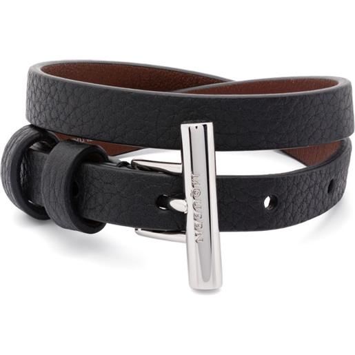 Alexander McQueen bracciale a doppio giro con barra a t - argento