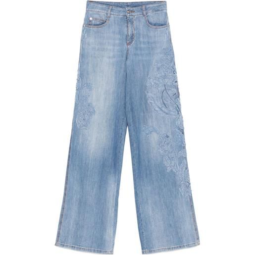 Ermanno Scervino jeans con applicazione a fiori - blu