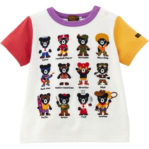 Miki House t-shirt con motivo bear - bianco