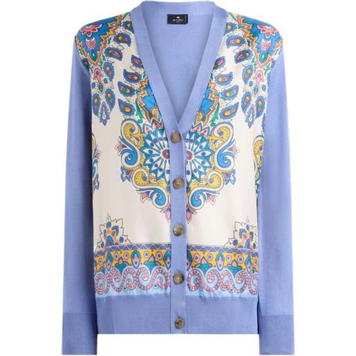 ETRO cardigan in seta con stampa - viola