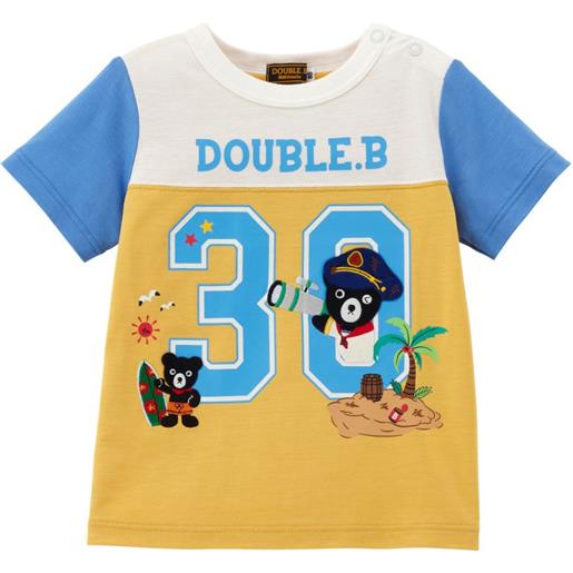 Miki House t-shirt con motivo bear - giallo