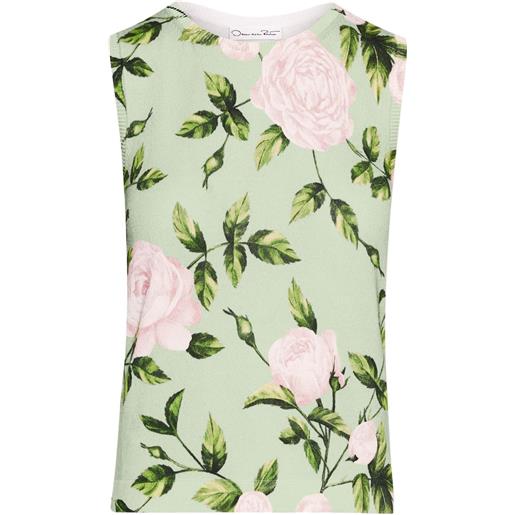 Oscar de la Renta top con stampa - verde