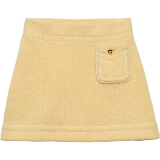 Prada minigonna con logo a triangolo - giallo