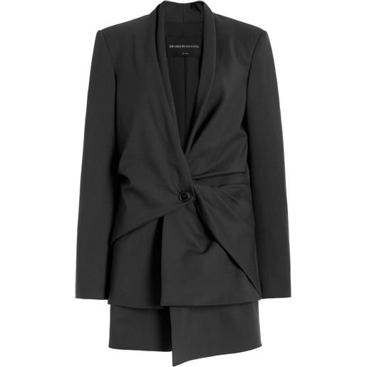 Brandon Maxwell blazer con arricciatura - nero