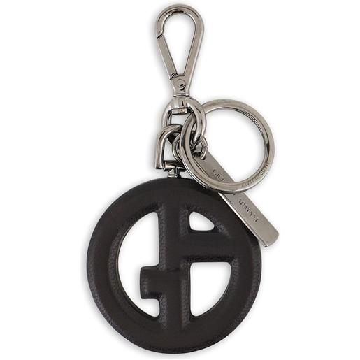 Giorgio Armani portachiavi con placca logo - nero