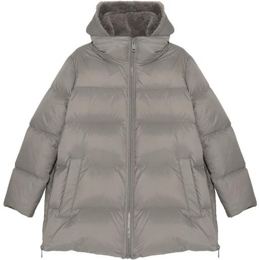 Yves Salomon piumino con cappuccio - grigio