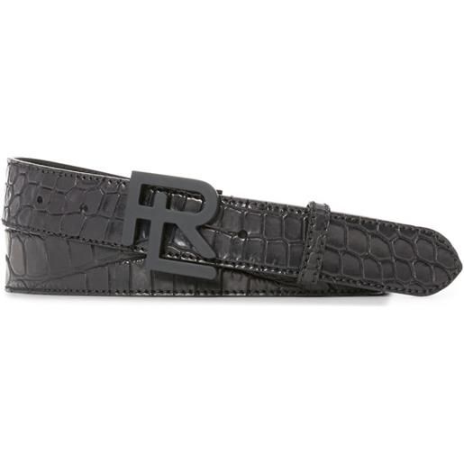 Ralph Lauren Purple Label cintura in pelle con fibbia - nero