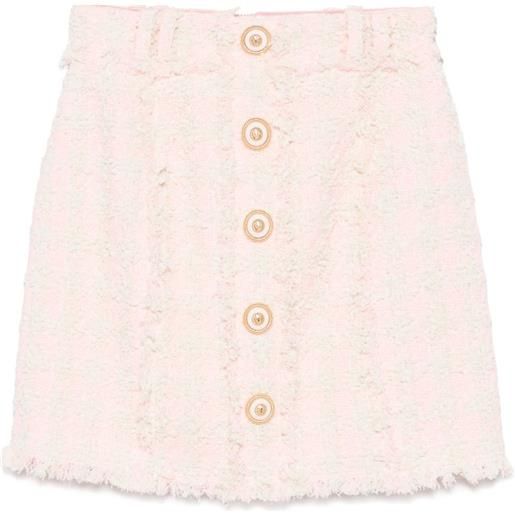 Balmain minigonna in tweed - rosa
