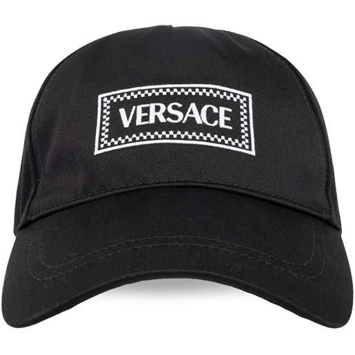 Versace cappello da baseball con ricamo - nero