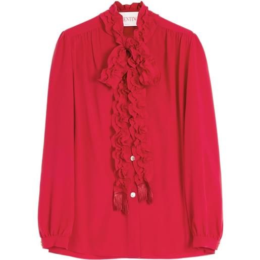 Valentino Garavani camicia in crêpe de chine - rosso