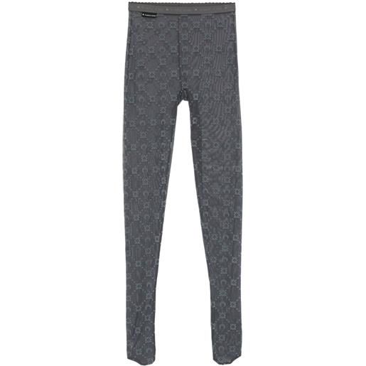 Marine Serre collant con motivo monogramma - grigio