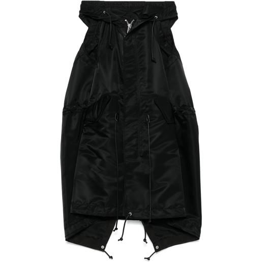 sacai abito con cappuccio - nero