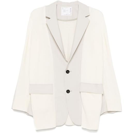 sacai cardigan con inserti - toni neutri