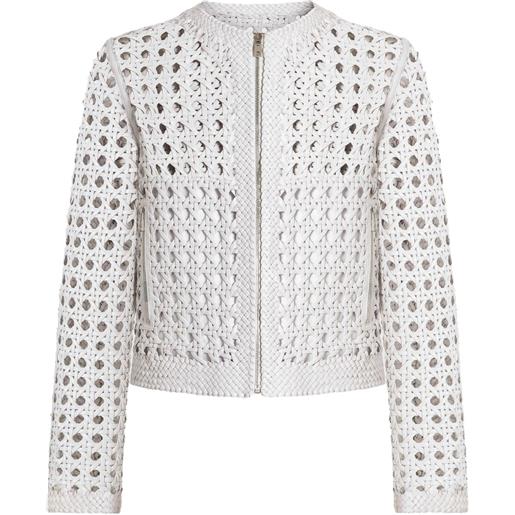 Dolce & Gabbana giacca intrecciata in nappa - bianco