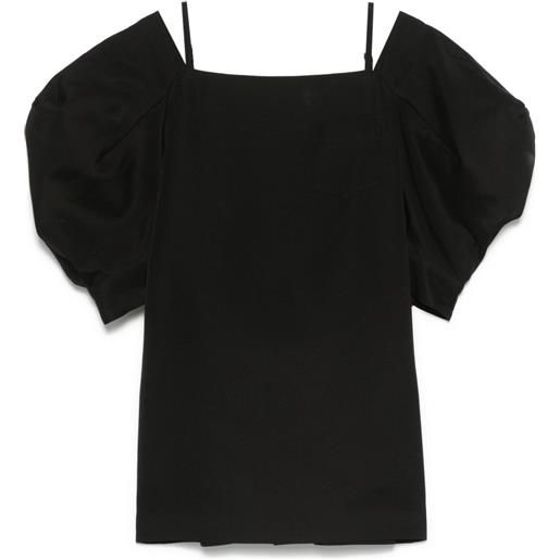 sacai abito corto con spalle scoperte - nero