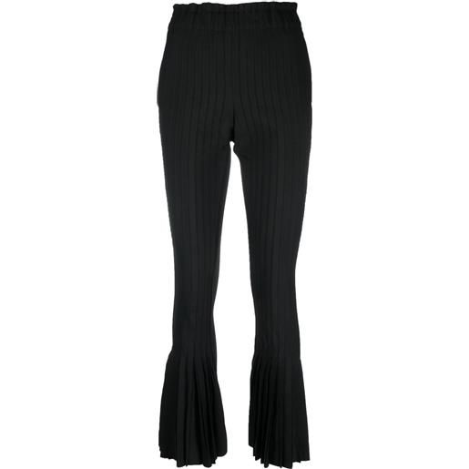 sacai pantaloni svasati con pieghe - nero
