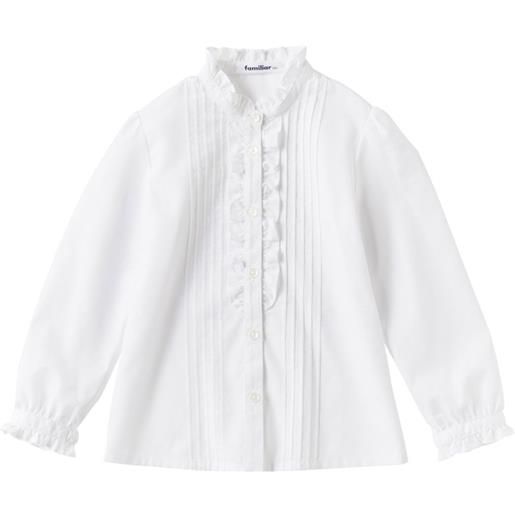 familiar blusa con ruches - bianco
